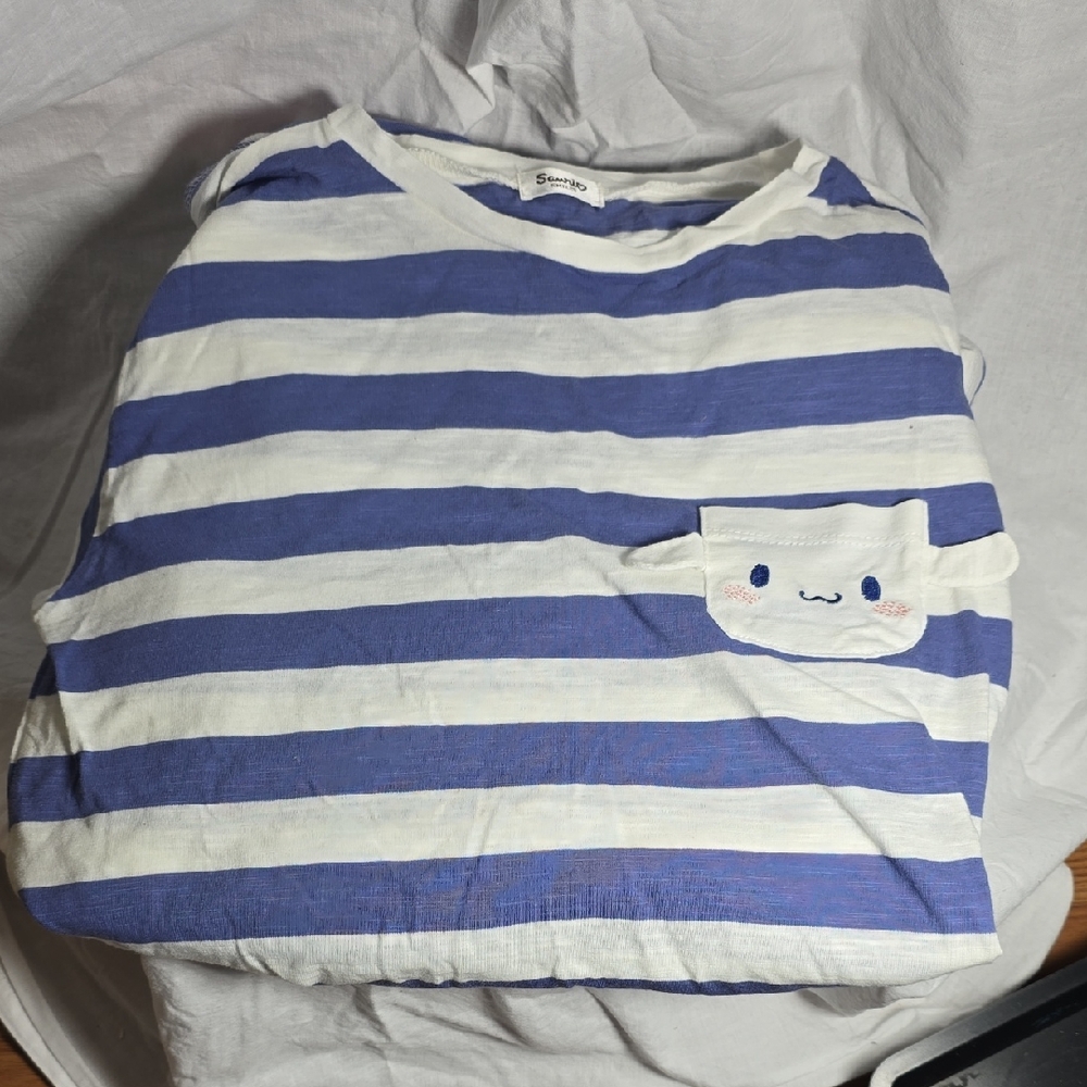 Cinnamoroll Sanrio Striped Blue and White Short Sleeve Dress One Size
